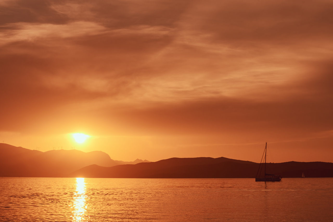 Sunset in Poros, Greece